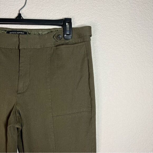 Banana Republic Green Cotton Blend‎ Mid Rise Sloan Pants Women's Size 10 - Picture 2 of 7